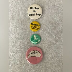 VINTAGE SHAKESPEARAN BUTTONS Lot of 4